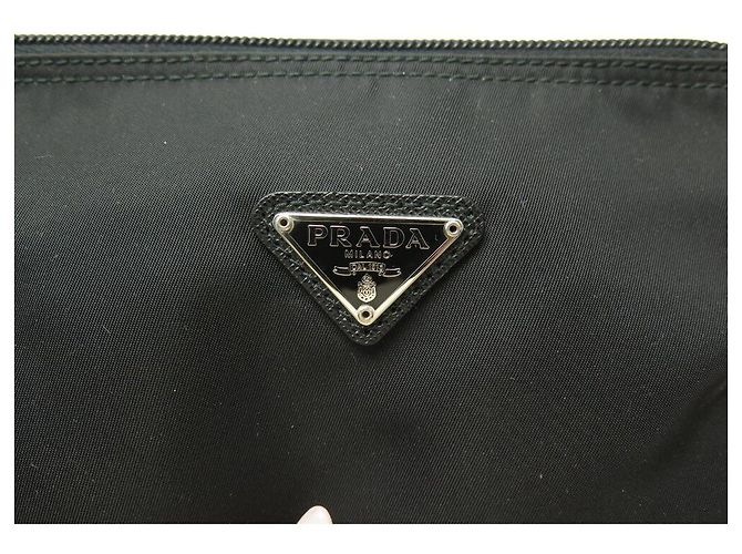 MENGE 2 PRADA BEUTEL RE-NYLON CANVAS SCHWARZ BEUTEL CANVAS BEUTEL CLUTCH - Ansicht 14
