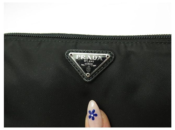 MENGE 2 PRADA BEUTEL RE-NYLON CANVAS SCHWARZ BEUTEL CANVAS BEUTEL CLUTCH - Ansicht 6