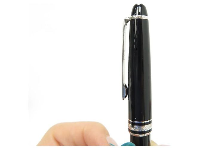 MONTBLANC PENNA A SFERA MEISTERSTUCK CLASSIC PLATINUM MB2866 PENNA IN RESINA NERA - vista 4