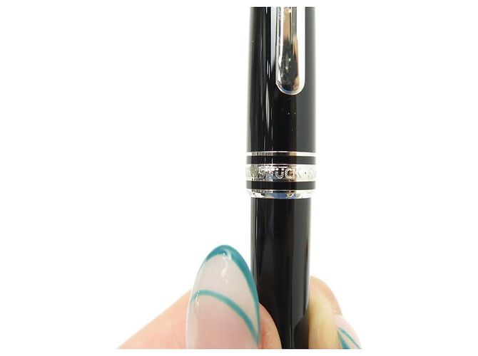 MONTBLANC PENNA A SFERA MEISTERSTUCK CLASSIC PLATINUM MB2866 PENNA IN RESINA NERA - vista 7