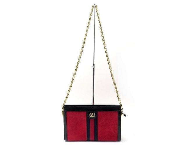 NEW GUCCI OPHIDIA PM HANDBAG 503877 IN RED SUEDE CROSSBODY BAG NEW - view 2