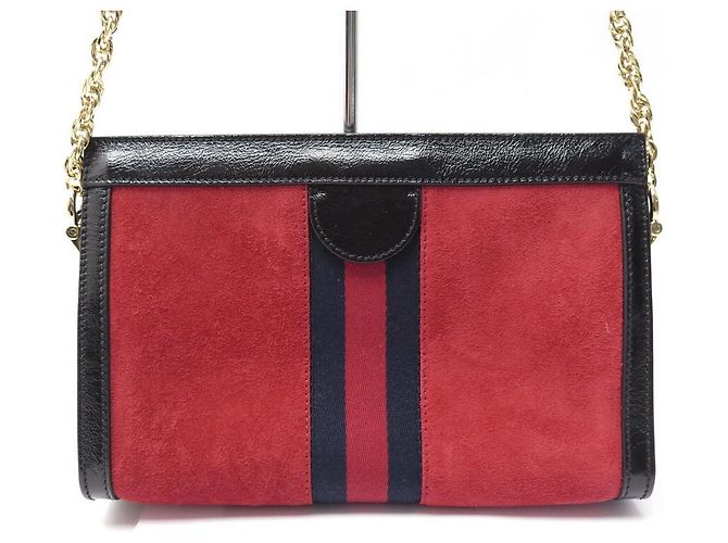 NEW GUCCI OPHIDIA PM HANDBAG 503877 IN RED SUEDE CROSSBODY BAG NEW - view 3