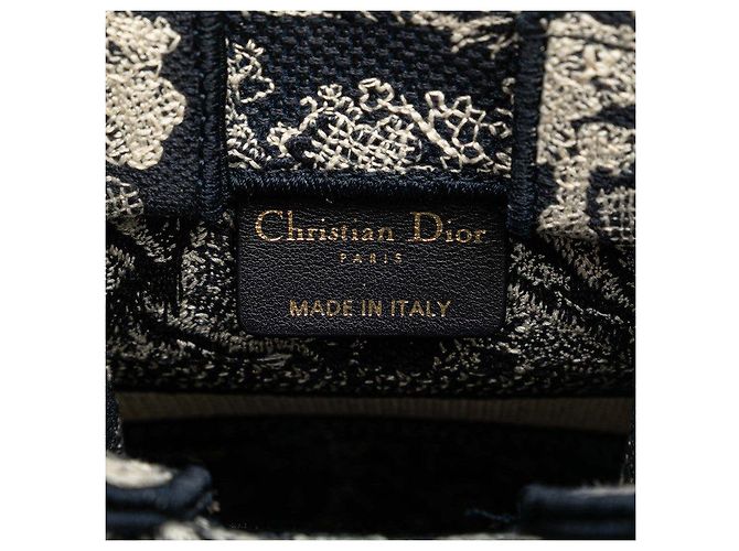 Dior Dior Jacquard Reverse Toile de Jouy Bestickte Handtasche Canvas Handtasche in Great - Ansicht 7