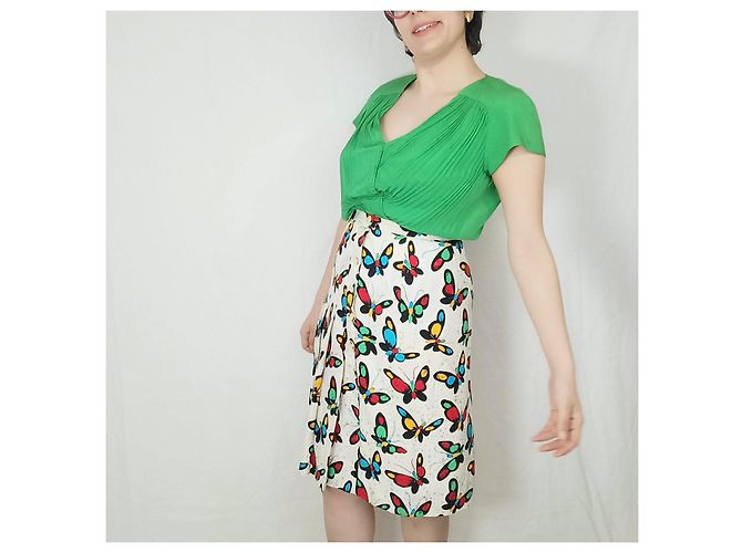 Emanuel Ungaro falda de mariposas Multicolor - vista 5