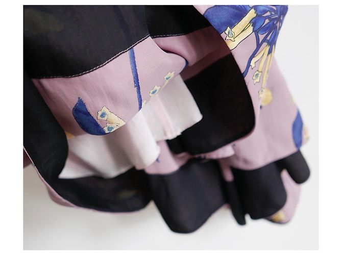 Prada Resort 2008 Geißblatt-Druck Einärmeliges Kleid Pink - Ansicht 4