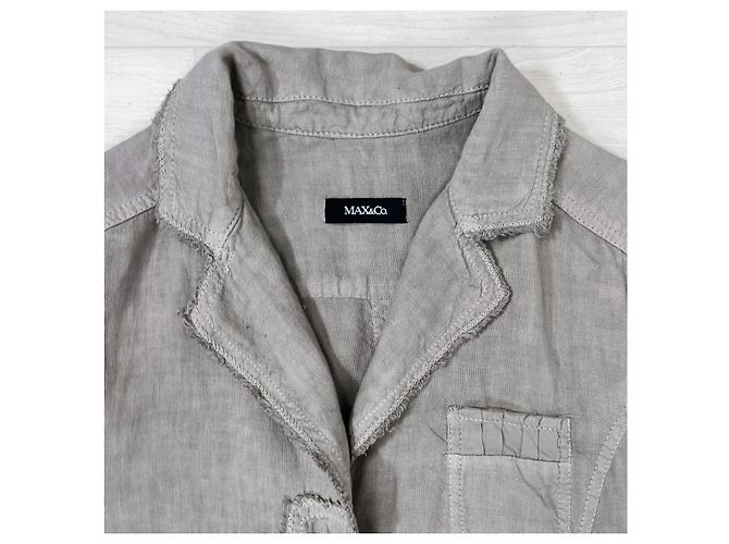 Kurze Jacke in Taubenfarbe aus Leinen von Max & Co. Grau - Ansicht 3