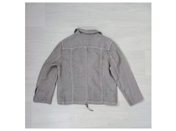 Kurze Jacke in Taubenfarbe aus Leinen von Max & Co. Grau - Ansicht 6