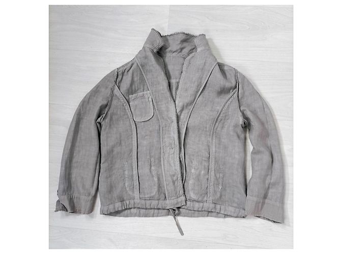Kurze Jacke in Taubenfarbe aus Leinen von Max & Co. Grau - Ansicht 7