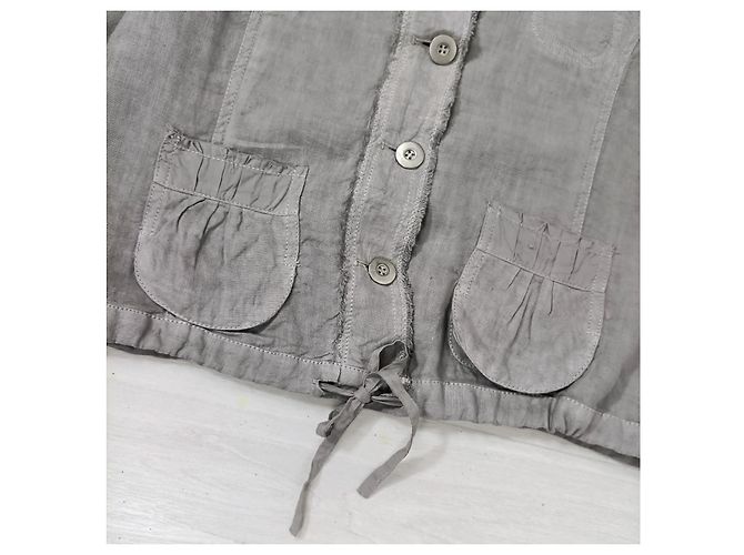 Kurze Jacke in Taubenfarbe aus Leinen von Max & Co. Grau - Ansicht 8