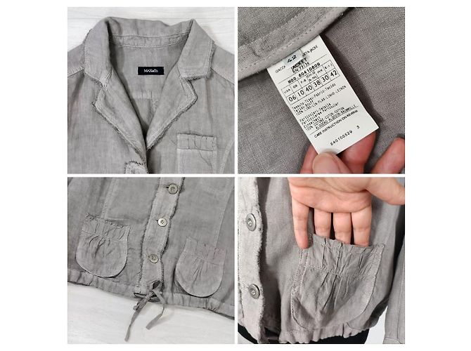 Kurze Jacke in Taubenfarbe aus Leinen von Max & Co. Grau - Ansicht 9