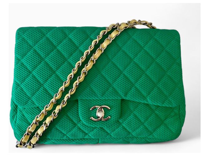 Chanel TIMELESS / Klassische Umhängetasche Grün - Ansicht 2