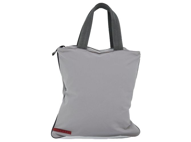Tote PRADA Sport-Einkaufstasche Nylon Grau Auth ep4219 Braun - Ansicht 13