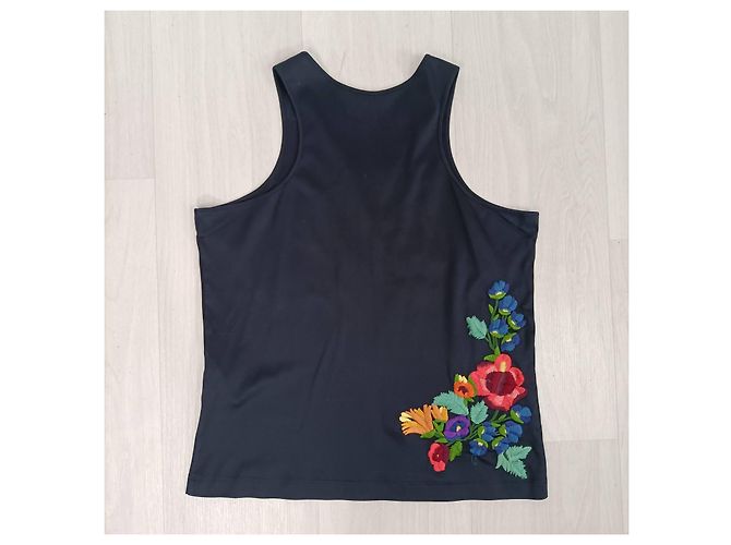 Kenzo Bluse mit Blumenmuster aus den 1990er Jahren Schwarz - Ansicht 2