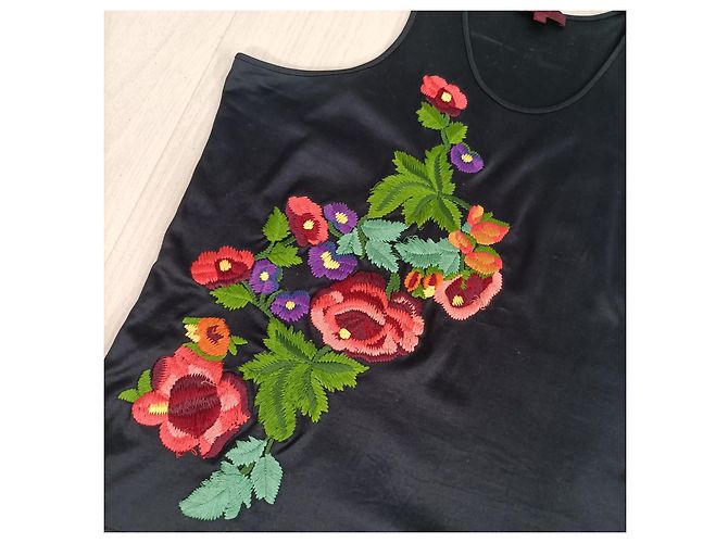 Kenzo Bluse mit Blumenmuster aus den 1990er Jahren Schwarz - Ansicht 5