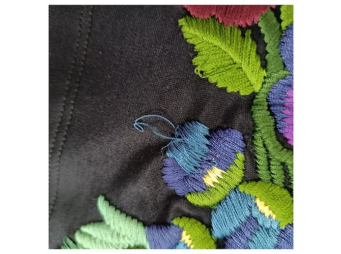 Kenzo Bluse mit Blumenmuster aus den 1990er Jahren Schwarz - Ansicht 6