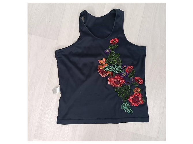 Kenzo Bluse mit Blumenmuster aus den 1990er Jahren Schwarz - Ansicht 9