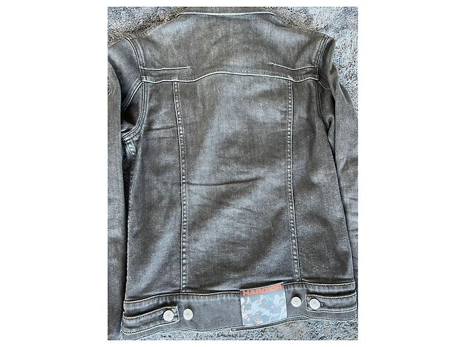 Dior by Kris Van Assche Fall Winter 2017 Black Denim "Hardior" Jacket Grey - view 10