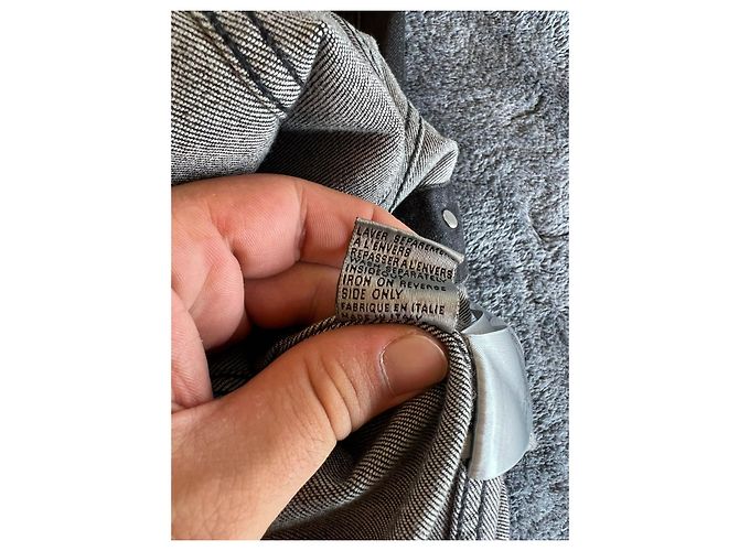 Dior by Kris Van Assche Fall Winter 2017 Black Denim "Hardior" Jacket Grey - view 12