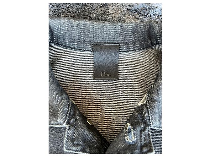 Dior by Kris Van Assche Fall Winter 2017 Black Denim "Hardior" Jacket Grey - view 3
