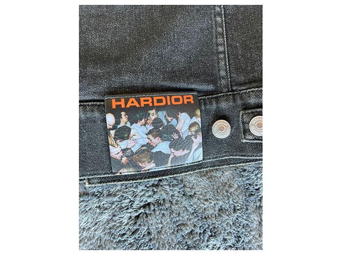 Dior by Kris Van Assche Fall Winter 2017 Black Denim "Hardior" Jacket Grey - view 7