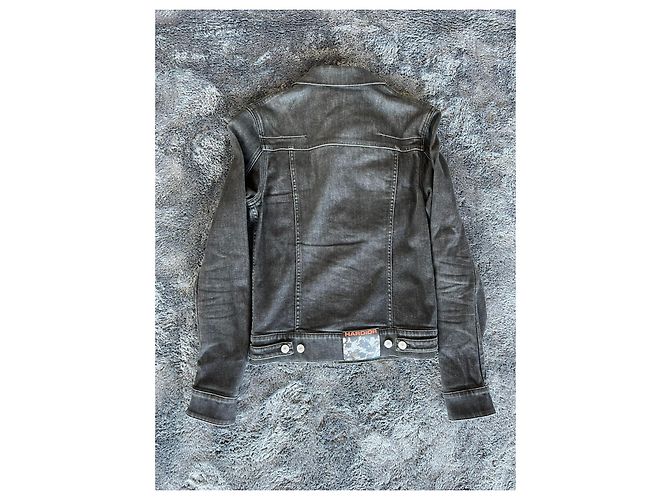 Dior by Kris Van Assche Fall Winter 2017 Black Denim "Hardior" Jacket Grey - view 8