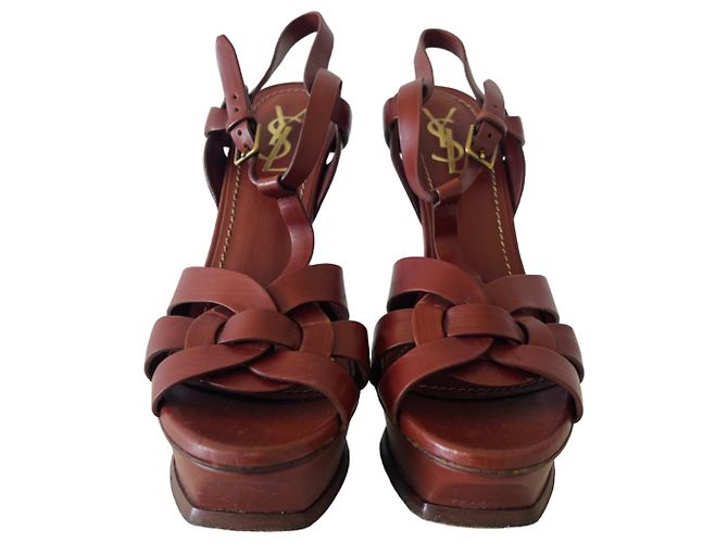 Sandali Yves Saint Laurent Tribute Marrone Pelle - vista 2