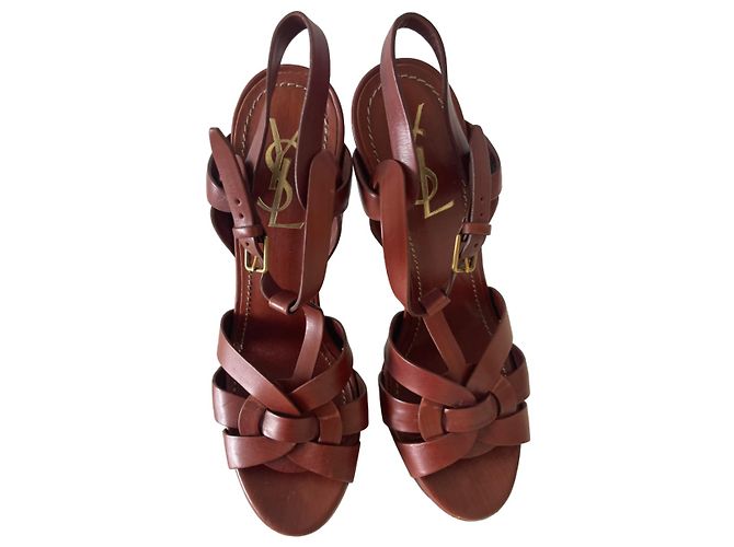 Sandali Yves Saint Laurent Tribute Marrone Pelle - vista 4
