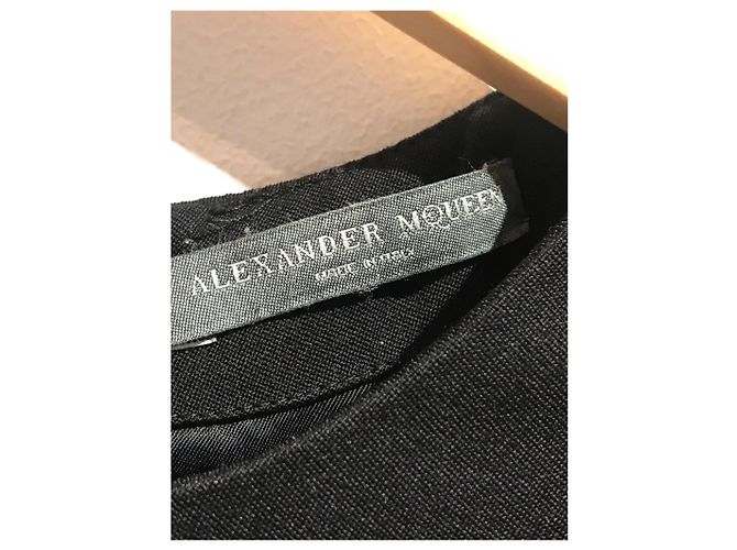 ALEXANDER MCQUEEN Kleider T.IT 38 Wolle Schwarz - Ansicht 3
