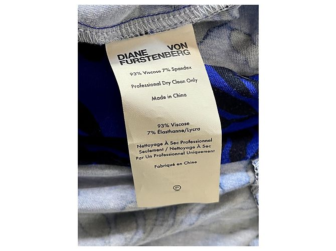 Diane Von Furstenberg Abito avvolgente nero e blu DvF Obelixe - vista 5