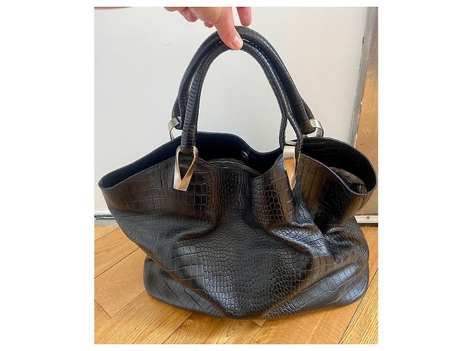 Grande borsa tote Kenzo in pelle nera Nero - vista 2