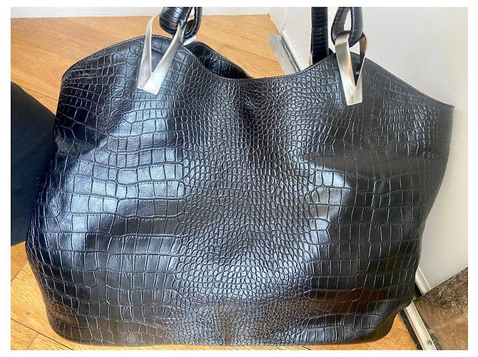 Grande borsa tote Kenzo in pelle nera Nero - vista 3