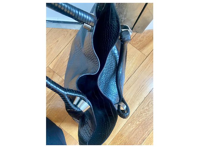 Grande borsa tote Kenzo in pelle nera Nero - vista 6