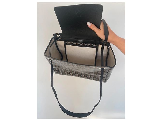 Borsa a mano Goyard Rouette Souple Nera in Tela Nero - vista 3