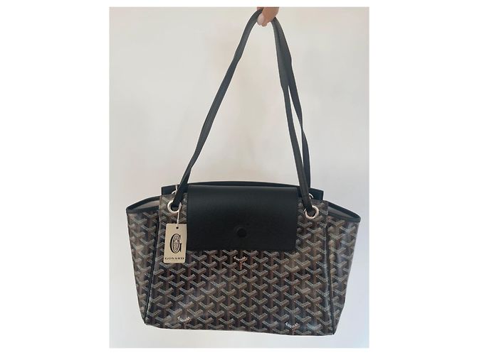 Borsa a mano Goyard Rouette Souple Nera in Tela Nero - vista 4