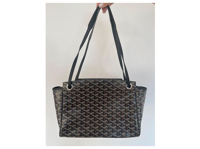 Borsa a mano Goyard Rouette Souple Nera in Tela Nero - vista 5