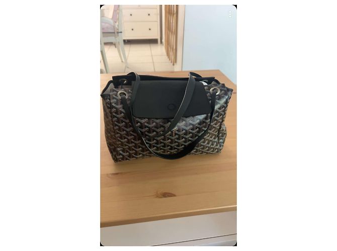 Borsa a mano Goyard Rouette Souple Nera in Tela Nero - vista 7