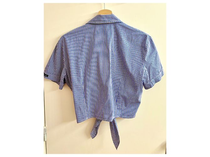Dolce & Gabbana cropped Bluse Vintage Weiß Blau - Ansicht 4