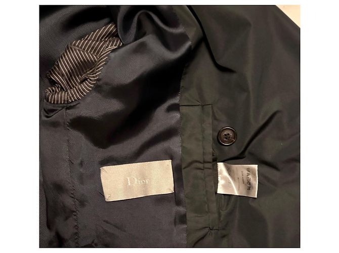 Dior Homme Seidiger Trenchcoat Hedi Slimane 46 Schwarz - Ansicht 8