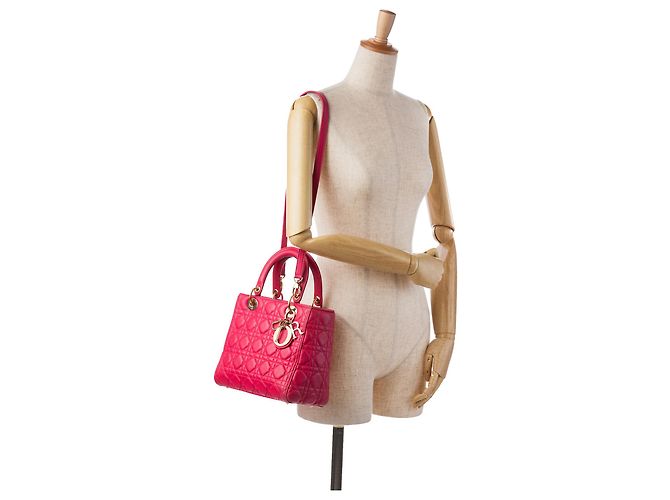 Dior Pink Medium Lammleder Cannage Lady Dior - Ansicht 19