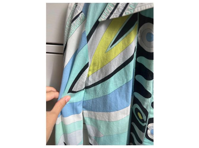 Camisa Emilio Pucci de algodón verde claro turquesa - vista 6