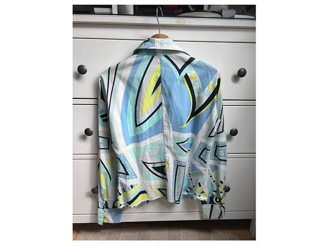 Camisa Emilio Pucci de algodón verde claro turquesa - vista 7