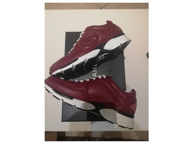 Chanel Runner Sneaker aus Leder dunkelrot Bordeaux - Ansicht 2
