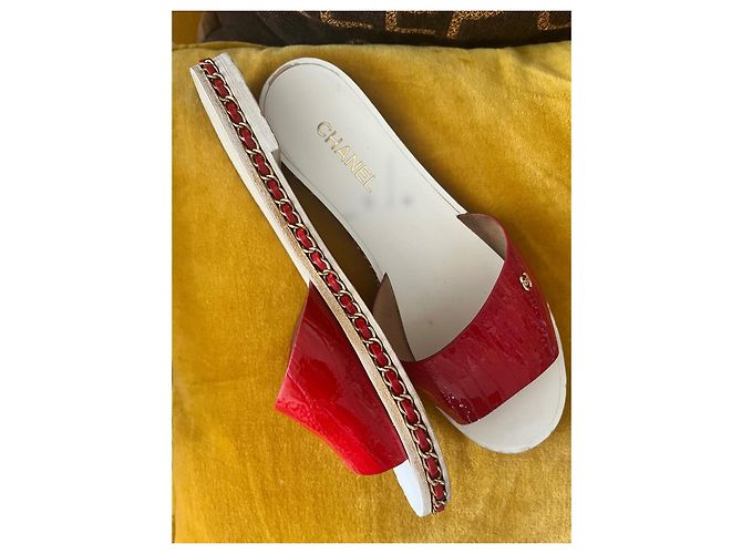 Cambon Chanel Sandalen/Pantoletten Rot - Ansicht 3