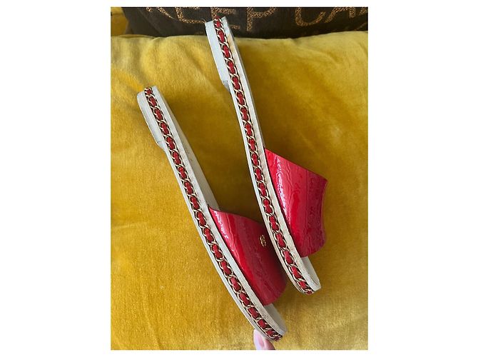 Cambon Chanel Sandalen/Pantoletten Rot - Ansicht 4