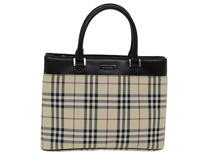 BURBERRY Borsa a mano Nova Check Canvas Beige Auth ep4500 - vista 2