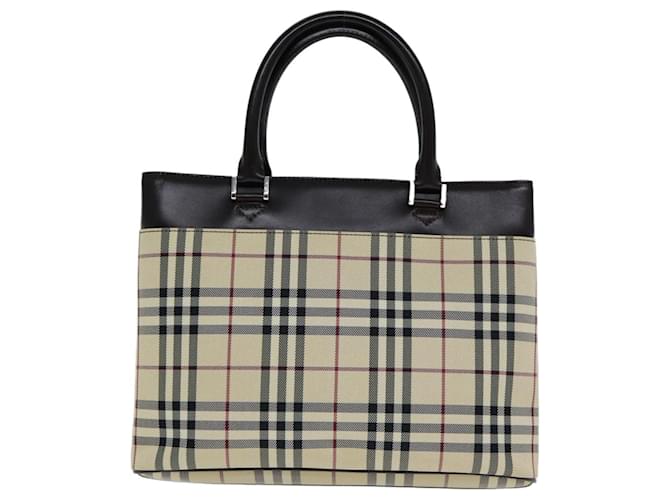 BURBERRY Borsa a mano Nova Check Canvas Beige Auth ep4500 - vista 3