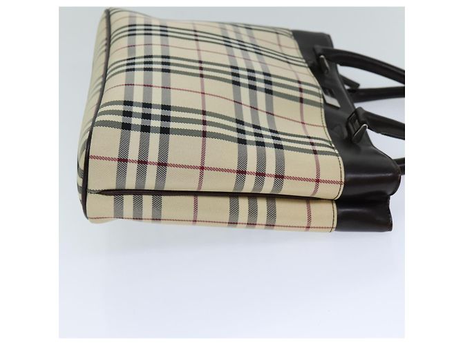 BURBERRY Borsa a mano Nova Check Canvas Beige Auth ep4500 - vista 4