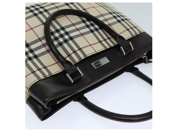 BURBERRY Borsa a mano Nova Check Canvas Beige Auth ep4500 - vista 6