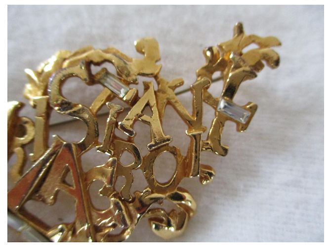Christian Lacroix Spilla barocca con cristalli. D'oro - vista 5