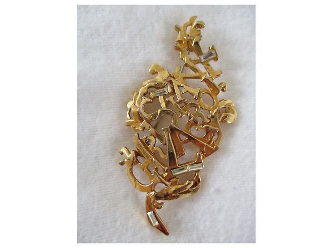 Christian Lacroix Spilla barocca con cristalli. D'oro - vista 7